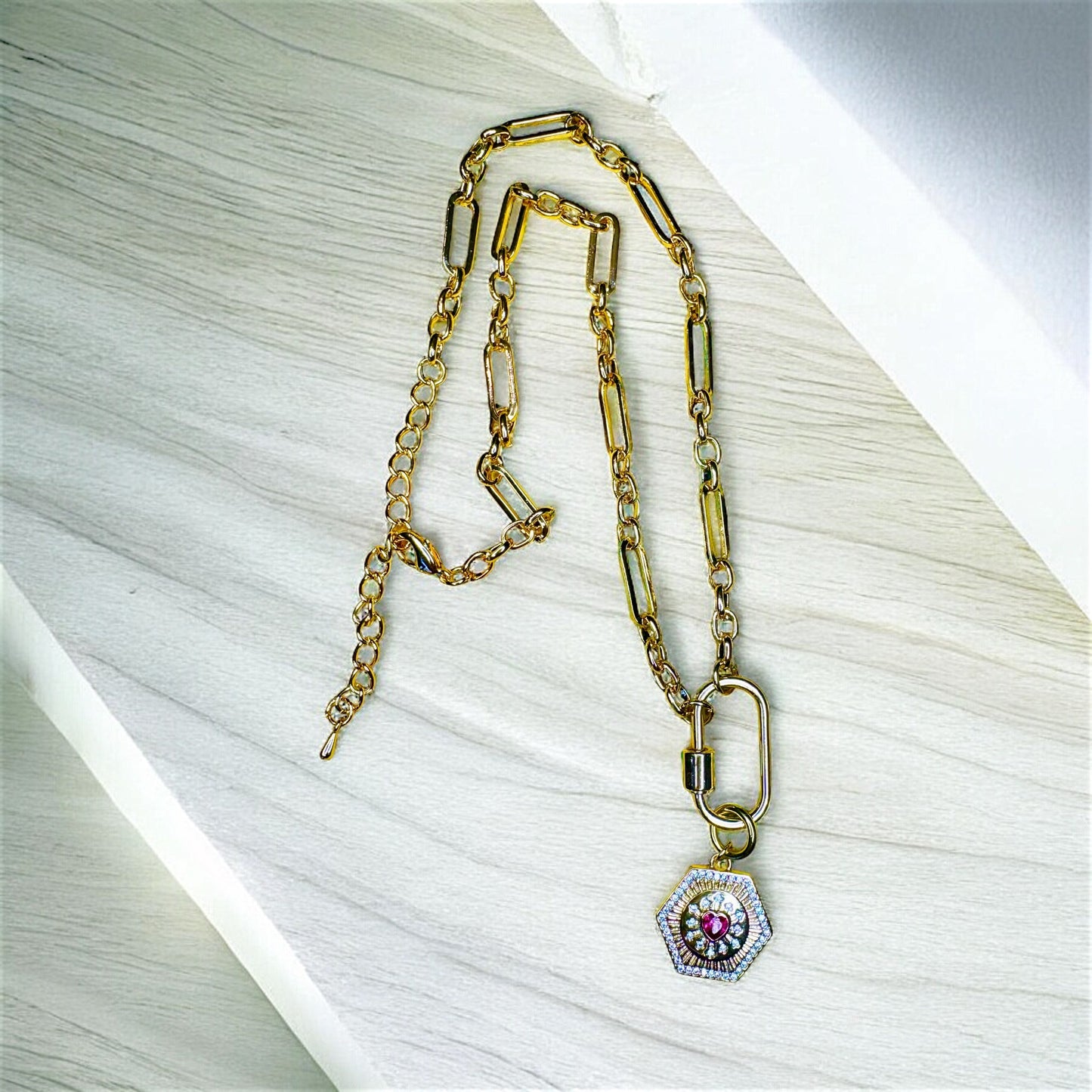 Red Heart Drop Pendant Necklace