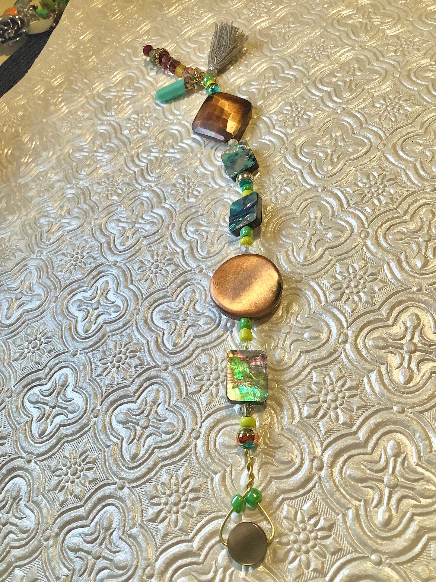 Copper and Abalone Shell Bookmark