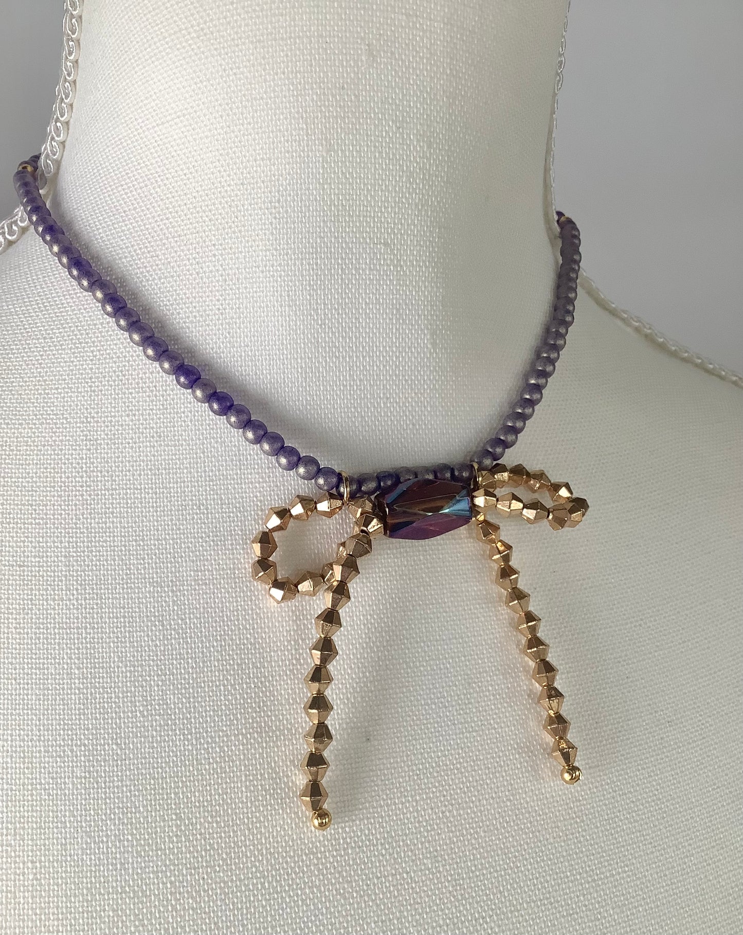 Lavender Bow Choker