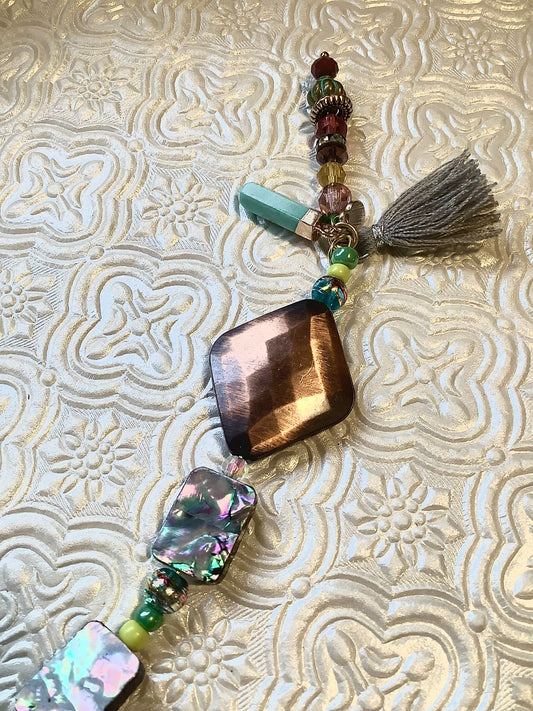 Copper and Abalone Shell Bookmark