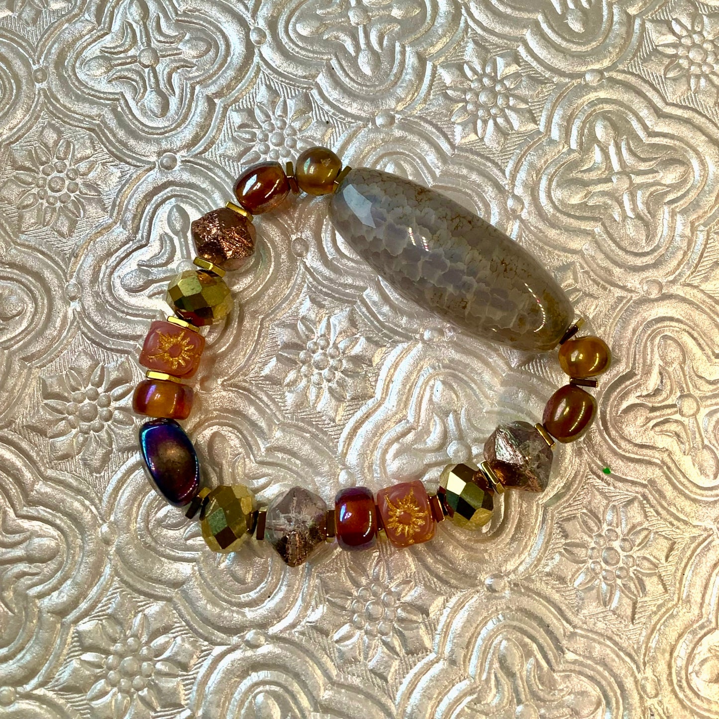 Barrel Agate Bracelet