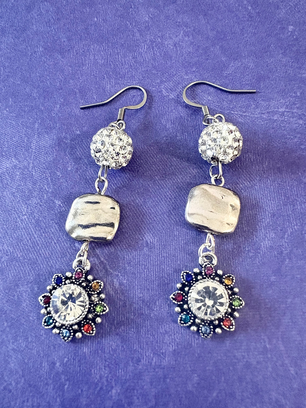 Pavè and Rhinestone Posey Dangle’s