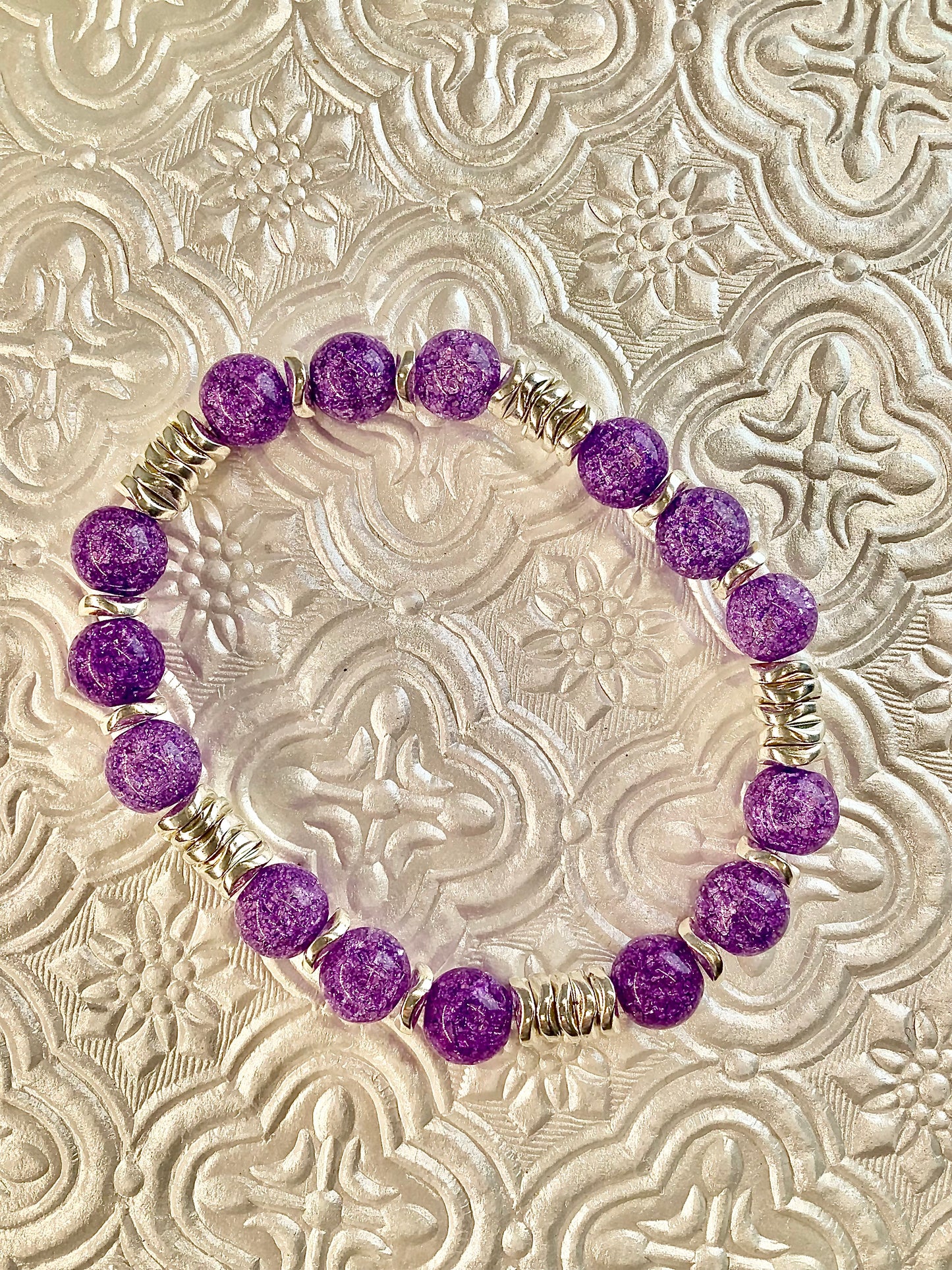 Crackled Purple Quartz Bracelet