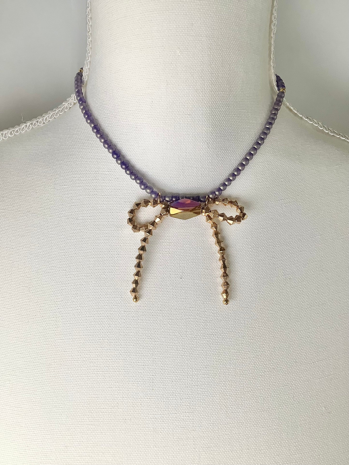 Lavender Bow Choker